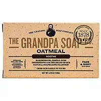 Grandpas, Кусковое мыло для лица и для тела, успокаивающее, овсяное, 4,25 унции (120 г)