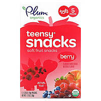 Plum Organics, Органические фруктовые кусочки, ягоды, для детей с 12 месяцев, 5 упаковок, 0,35 унции (10 г)