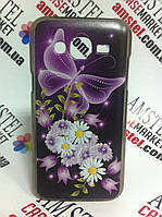 Чохол бампер для Samsung Galaxy S7260 з картинкою Метелик і ромашки