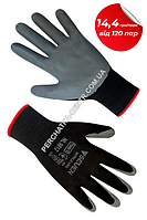 Перчатки синтетические черные с серым нитриловым покрытием NL9812 "б" р.10