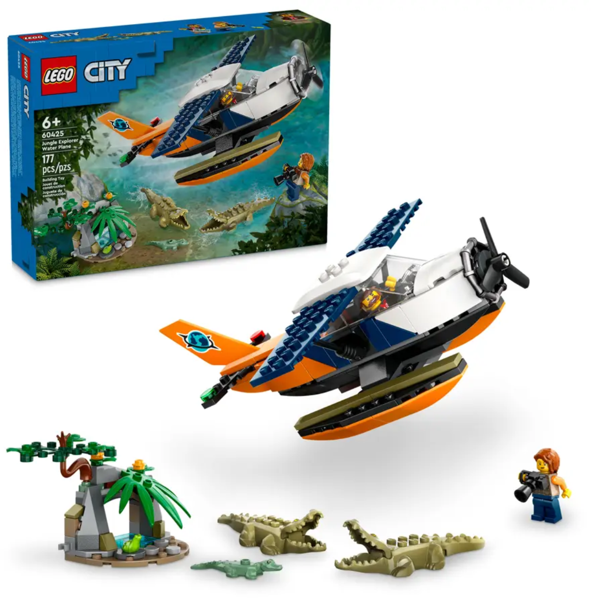 Конструктор Лего Сіті Водний літак Дослідник джунглів Lego City Jungle Explorer Water Plane 60425