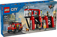 Конструктор LEGO City Пожарное депо с пожарной машиной 843 деталей (60414) Лего Сити