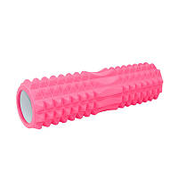Масажний валик ролик для йоги та фітнесу Dobetters Spikes Roller 45*13 Pink zb