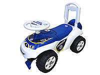 Детская машинка-каталка Doloni Автошка Полиция музыкальный бело-синий