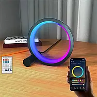 Настольная лампа с RGB подсветкой / атмосферная с пультом и bluetooth подключением к смартфону