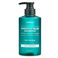 Шампунь для сухой кожи головы Dandruff Relief Shampoo Apple Green Tea Kundal 500 мл EJ, код: 8145855