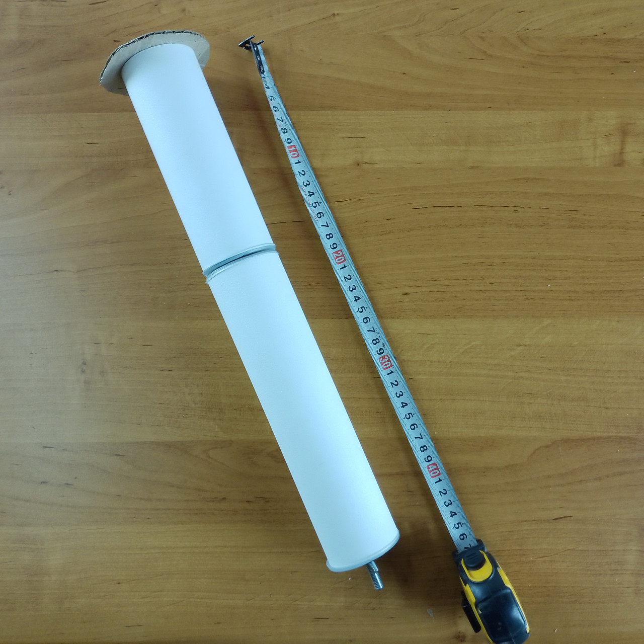 Опора стальна d60мм L430 (170 + 246) мм білий металік. Для МДФ, фото 1