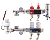 Колектор для теплої підлоги в зборі на 2 виходи Europroduct