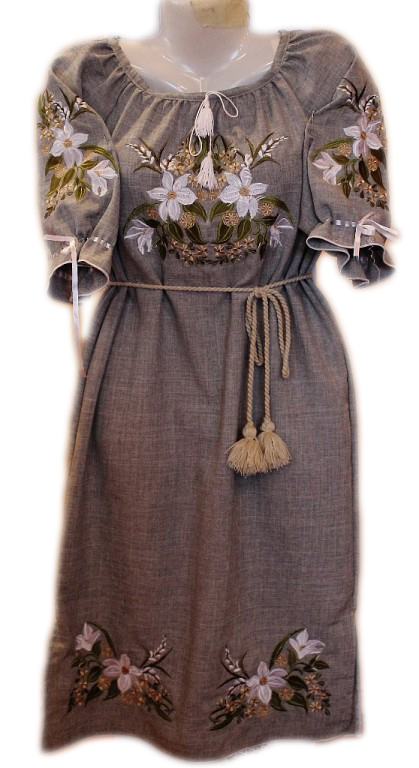 Вишита сукня "Букет лілій" PL-0014