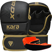 Рукавиці для ММА RDX F6 KARA Matte Golden Plus L/XL (капа у комплекті)