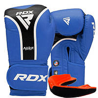 Боксерські рукавиці RDX AURA PLUS T-17 Blue/Black 14 унцій (капа в комплекті)