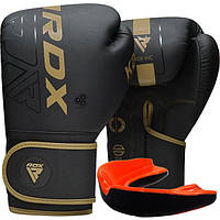 Боксерські рукавиці RDX F6 Kara Matte Golden 10 унцій (капа в комплекті)