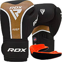 Боксерські рукавиці RDX AURA PLUS T-17 Black Golden 10 унцій (капа в комплекті)
