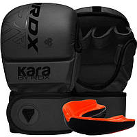 Рукавиці для ММА RDX F6 KARA Matte Black Plus S/M (капа у комплекті)