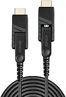 Lindy 38326 Hybrydowy kabel optyczny światłowodowy HDMI 2.0 18G z wymiennymi/odłączanymi wtykami HDMI i DVI