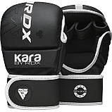 Рукавиці для ММА (Греплінгові рукавички) RDX F6 KARA Matte White Plus L/XL (капа у комплекті), фото 3