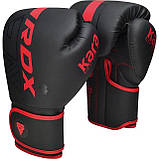 Боксерські рукавиці RDX F6 Kara Matte Red 12 унцій (капа в комплекті), фото 4