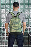 Рюкзак городской спортивный зелёно-камуфляжный мужской женский портфель