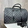 Велика чоловіча сумка стиль Луї Вітон, сумка для залу, на тренерівку Чорний, фото 2