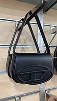 Жіноча сумочка Diesel матова чорна фурнітура 23x13x7