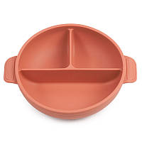 Глубокая трехсекционая силиконовая тарелка 2Life Y27 560 мл Оранжевый (v-11094) SC, код: 8216347
