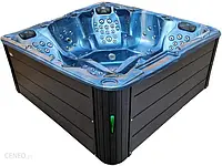 Hydrosan Wanna Spa Jacuzzi Ogrodowe Z Hydromasażem 5-Osobowa 230X230cm Niebieska Fala Oceanu Antracyt Spa702