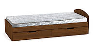 Односпальная кровать с ящиками Компанит-90+2 орех экко UM, код: 6541224