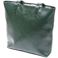 Кожаная женская сумка-шоппер Shvigel 16367 Зеленый высокое качество
