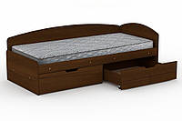 Односпальная кровать с ящиками Компанит-90+2С орех экко UN, код: 6541230