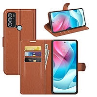 Чехол-книжка Litchie Wallet Motorola G60S Brown ST, код: 8129139