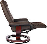 Крісло коричневе для відпочинку з масажем + пуф + обігрів, фото 8