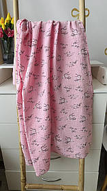 Велика двошарова муслінова пелюшка 100% бавовняна для малюків 100 х 135 см Lari Рожевий