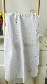 Велика двошарова муслінова пелюшка 100% бавовняна для малюків 100 х 135 см Lari Білий у горошок