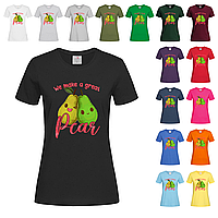 Черная женская футболка Прикольная с фруктами (30-9-14)