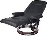 Крісло чорне для відпочинку з масажем + пуф + обігрів, фото 4