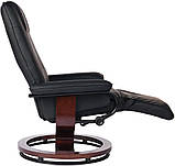 Крісло чорне для відпочинку з масажем + пуф + обігрів, фото 3