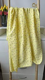 Велика двошарова муслінова пелюшка 100% бавовняна для малюків 100 х 135 см Lari Жовтий