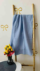 Велика двошарова муслінова пелюшка 100% бавовняна для малюків 100 х 135 см Lari Блакитний