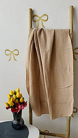 Велика двошарова муслінова пелюшка 100% бавовняна для малюків 100 х 135 см Lari Бежевий