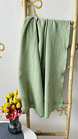 Велика двошарова муслінова пелюшка 100% бавовняна для малюків 100 х 135 см Lari Хакі