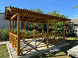 Дерев'яна альтанка 3 на 4 м, розбірна (на 14-16 осіб), фото 5