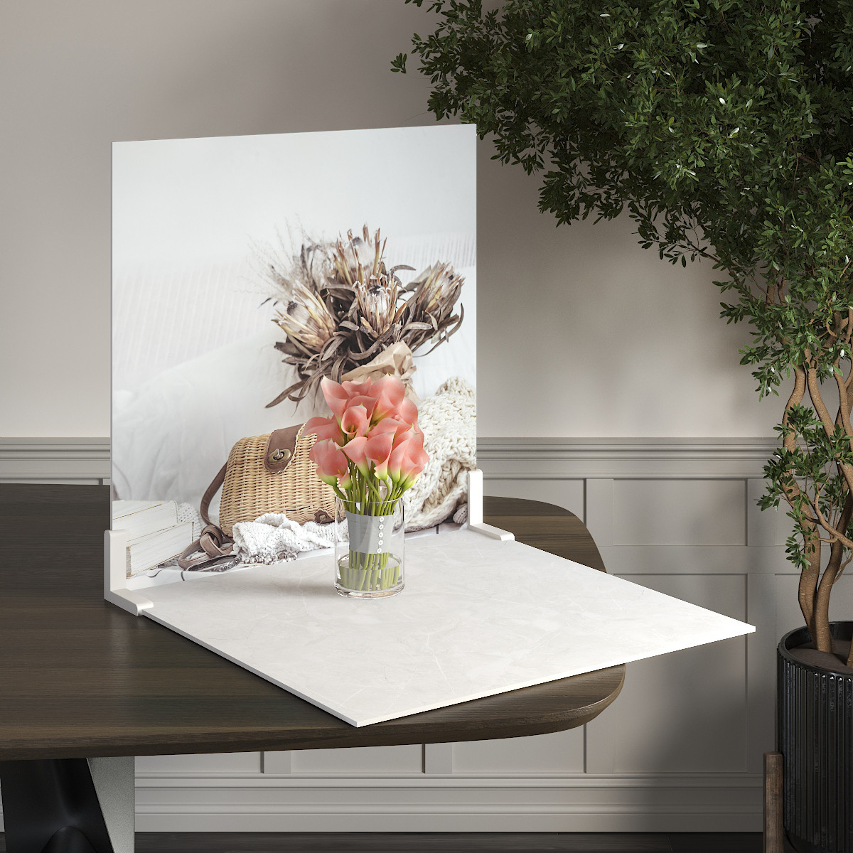 Пластиковий кутовий 2d фотофон, PolyPlast 40x40см - №62286