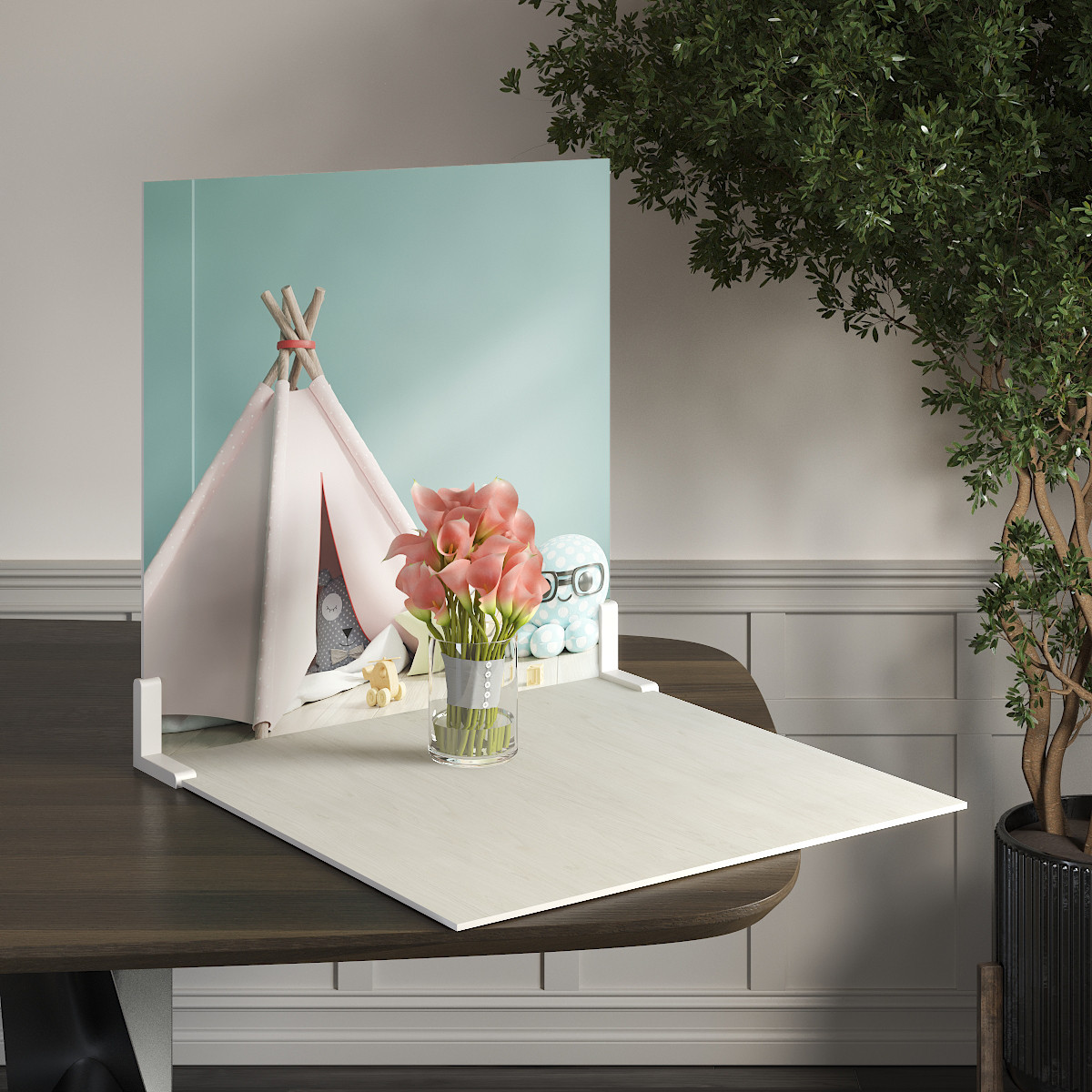 Пластиковий кутовий 2d фотофон, PolyPlast 40x40см - №62291