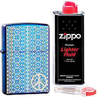 Набор Zippo "Вышиванка" + кремний + бензин зиппо 21055