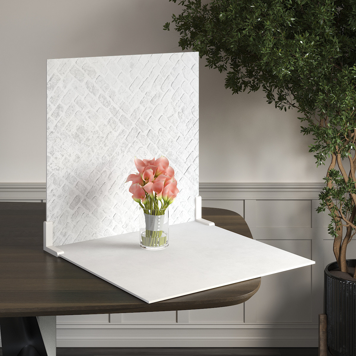 Пластиковий кутовий 2d фотофон, PolyPlast 40x40см - №62273
