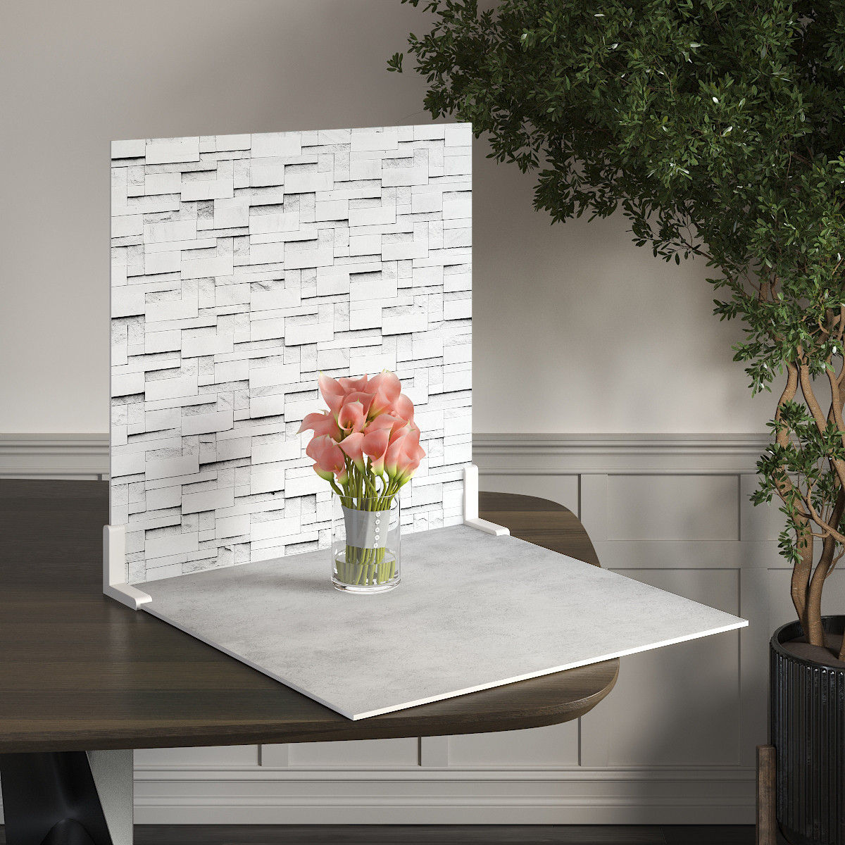 Пластиковий кутовий 2d фотофон, PolyPlast 40x40см - №62275