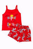 Пижама для девочек красный bunny АвексТекс размер 98 см