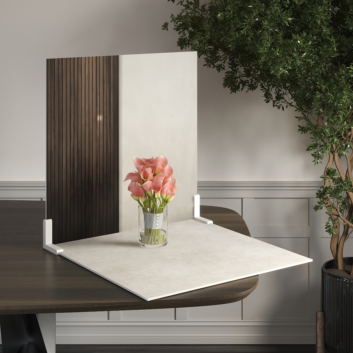 Пластиковий кутовий 2d фотофон, PolyPlast 40x40см - №62247