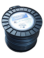 Волосінь TITANIUM-Square 3.0*221м/Титаніум квадрат сіра посилена з тросом усередині на Олеомакс для бензокоси