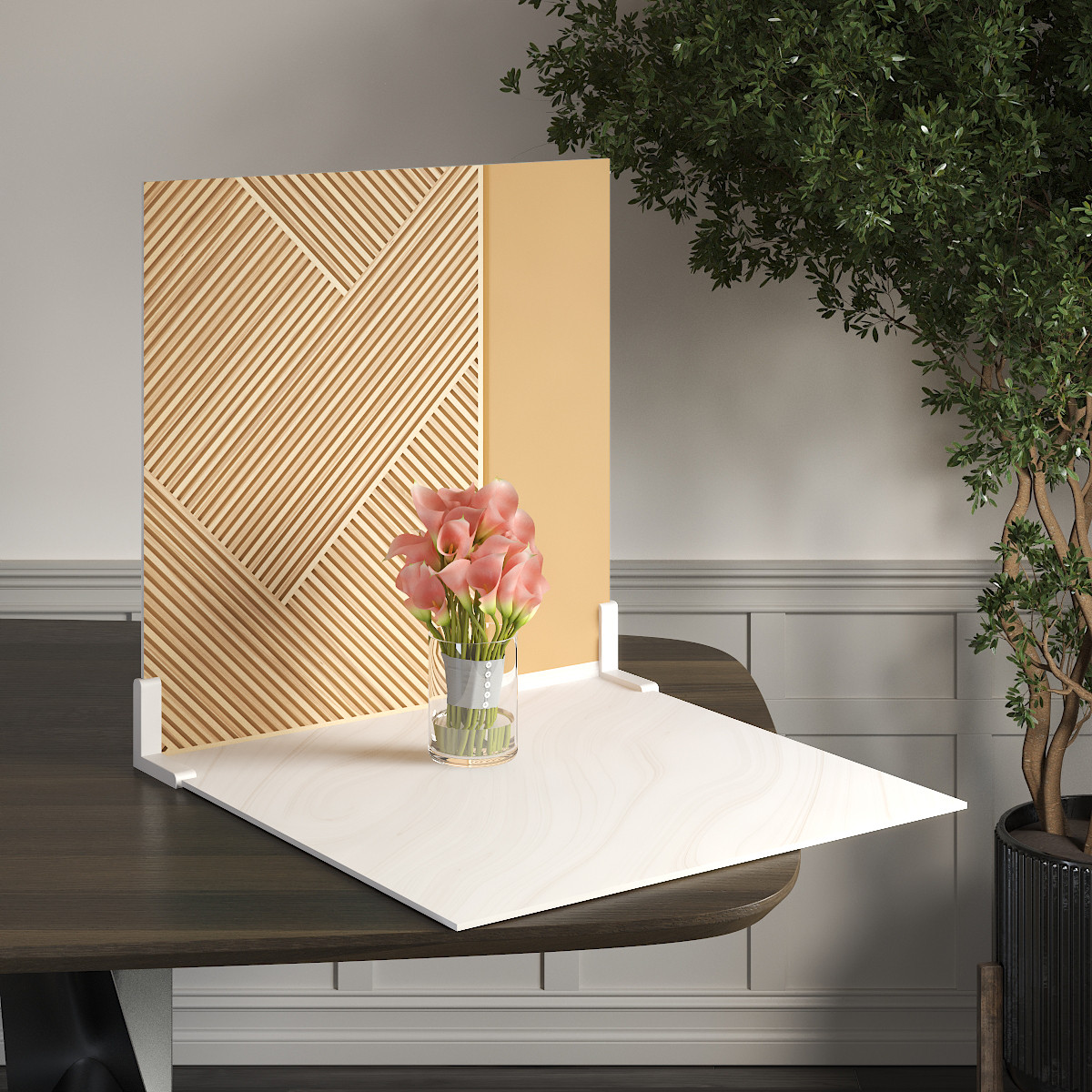 Пластиковий кутовий 2d фотофон, PolyPlast 40x40см - №62223